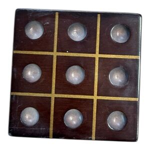 Vintage Wooden Tic-Tac-Toe Game Board